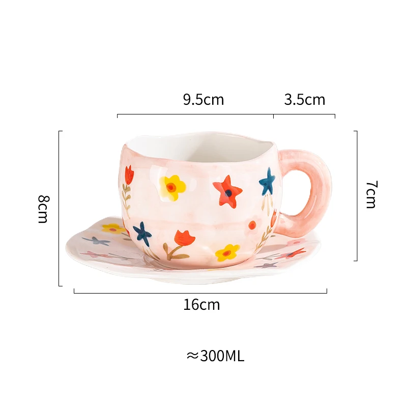 grande tasse céramique rose fleuri