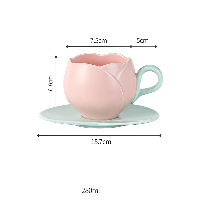 tasse à café céramique rose élégante